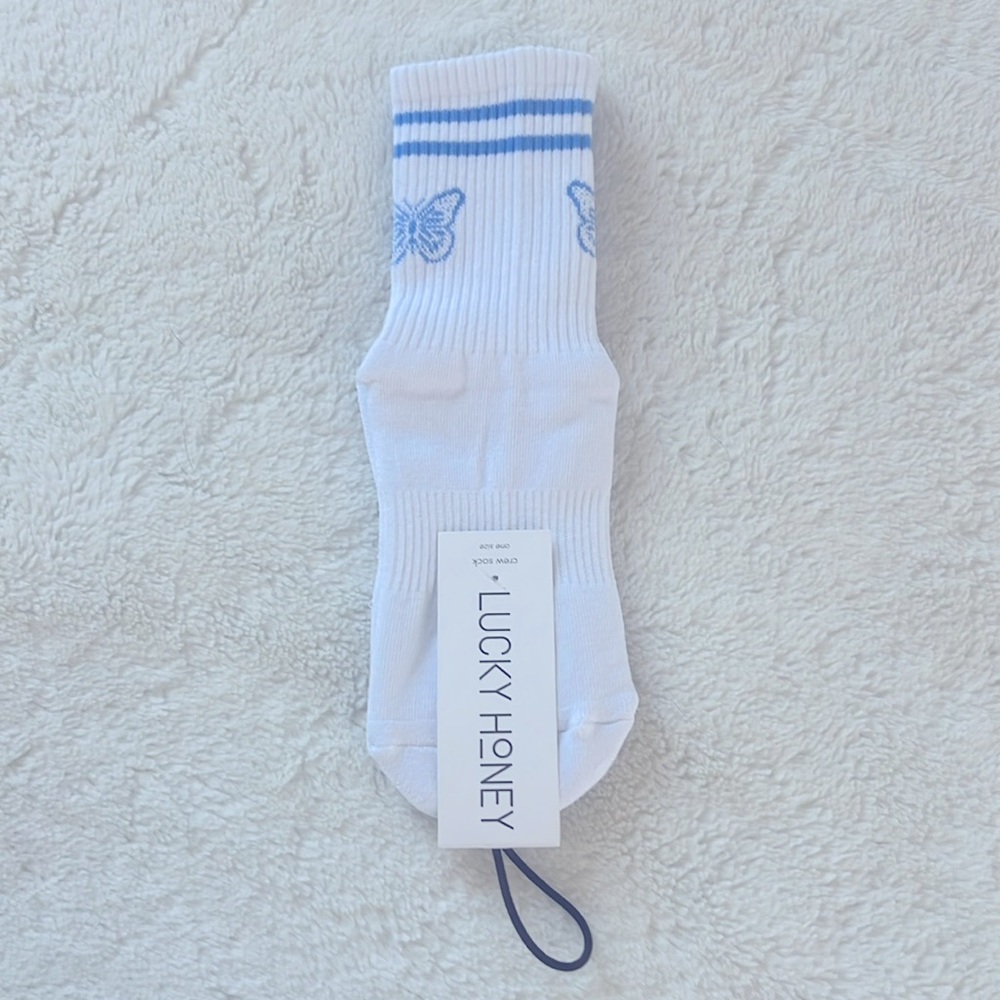 Lucky Honey The Emmie Butterfly Grip Socks NWT - Picture 4 of 7